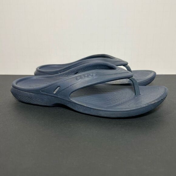 Kids CROCS Baya Navy Blue Flip Flop Sandals / Size 12 C - Picture 1 of 8